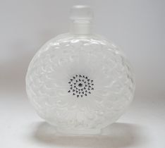 A large Lalique ‘dahlia’ patten perfume bottle and stopper, signed to the base, 21cm high