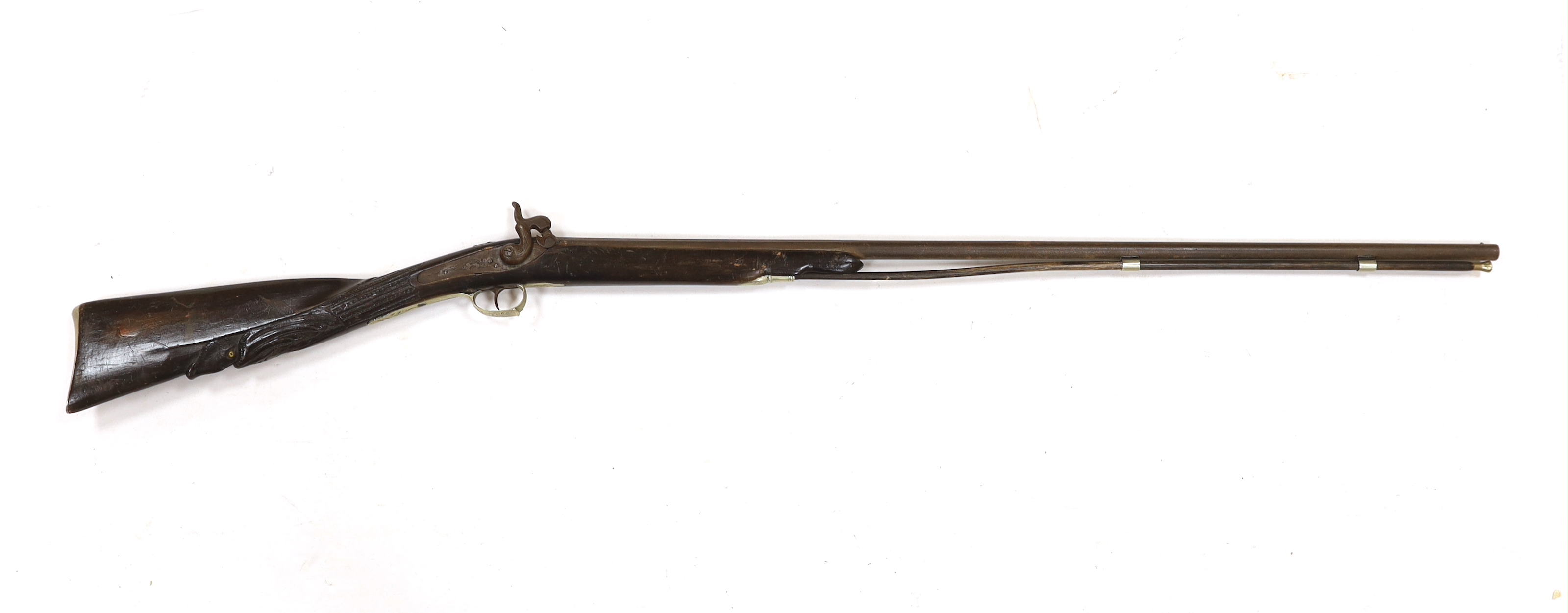 A Belgian back action percussion sporting gun made for the South American market c.1900, with