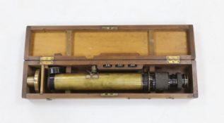 A First World War cased Vickers-Armstrongs Ltd, London, gun sighting telescope No.566, in fitted