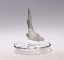 A Lalique pheasant pin dish, 10cm high