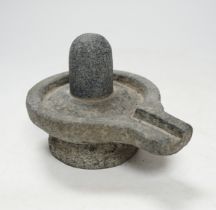 A granite Hindu Shiva Lingham, 11cm high