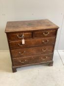 A George III oak five drawer chest, width 79cm, depth 47cm, height 82cm