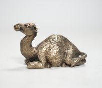 An Elizabeth II miniature silver model of a recumbent camel, by Stuart Devlin, London, 1979,