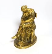 After Pierre-Jules Cavelier (1814-1894), a gilt bronze figure of Penelope, cast by F. Barbedienne,