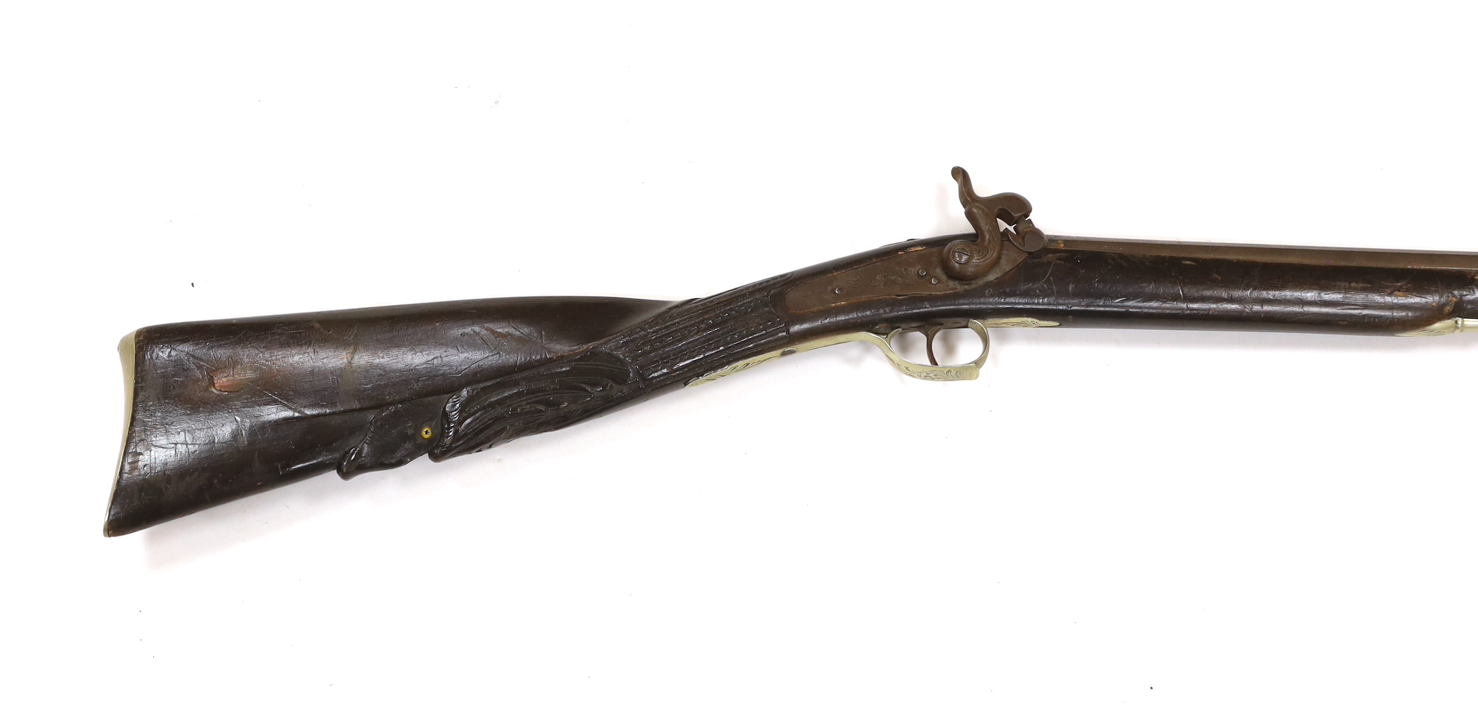 A Belgian back action percussion sporting gun made for the South American market c.1900, with - Image 2 of 7