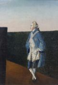 19th century English School, naive oil on canvas, Portrait of King George III, 34 x 25cm