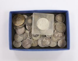 A collection of coins, mainly mid-20th century U.S. coins, some 19th century coins, including