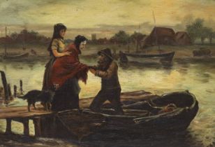 19th century English School, oil on board, 'The End of the Journey', indistinctly signed with