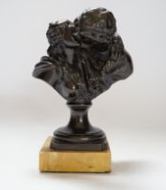 After Jean-Antoine Houdon (1741-1828), a bronze group, 'Le Baiser Donne' [‘The Kiss Bestowed’] on