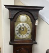 A George III oak thirty hour longcase clock by Joseph Paxton, Higham Ferrers, height 191cm