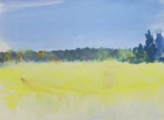Alan Rankle, colour print, ‘Yellow Field’, signed in pencil, limited edition 97/250, 29 x 38cm