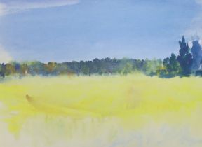 Alan Rankle, colour print, ‘Yellow Field’, signed in pencil, limited edition 97/250, 29 x 38cm