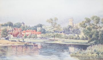 F. Hughes Richardson (20th . C), two watercolours, 'The Town Clock, Steyning' and a River landscape,