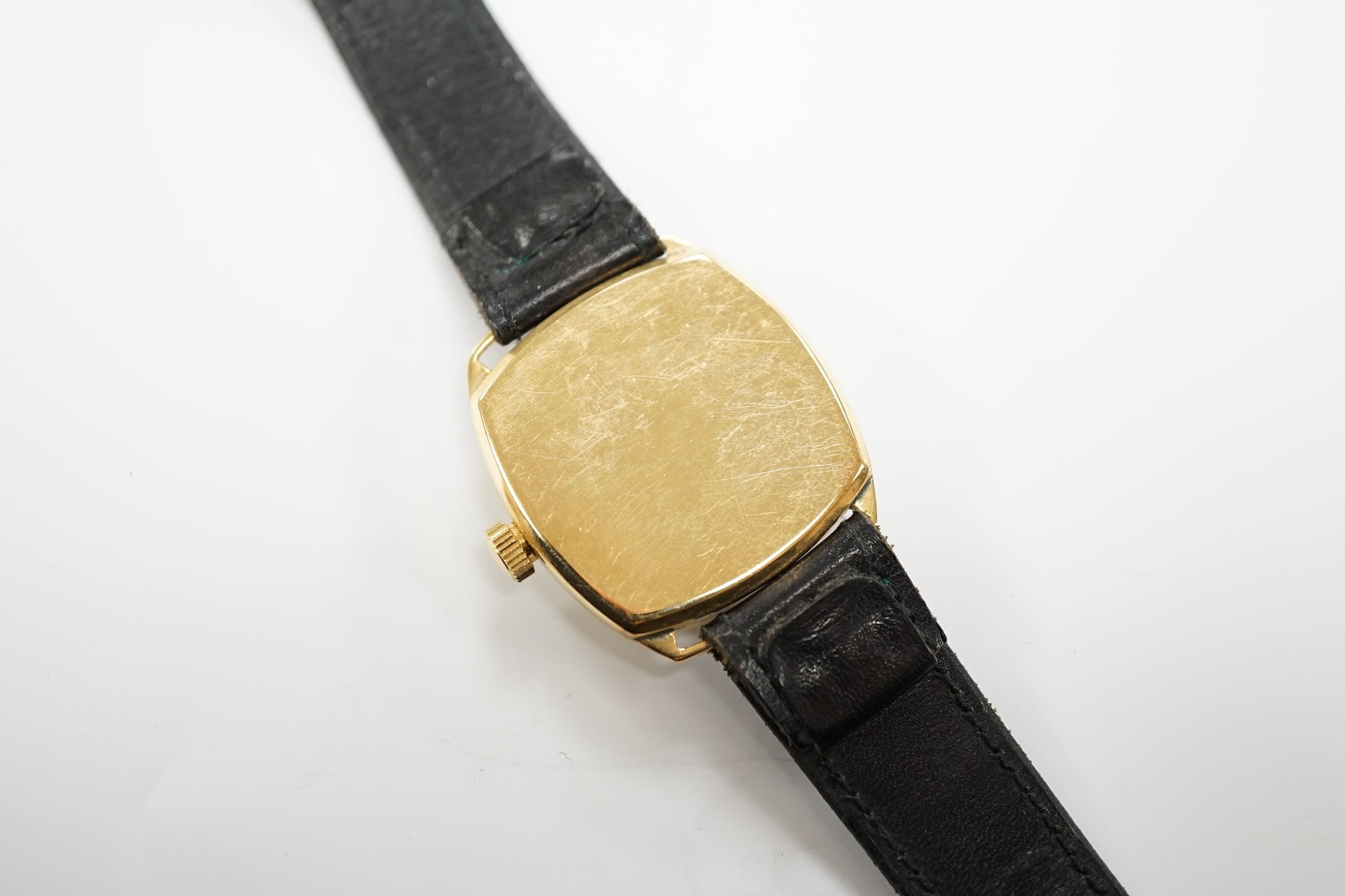 A gentleman's yellow metal J.W. Benson manual wrist watch, with Arabic dial and subsidiary - Image 6 of 6