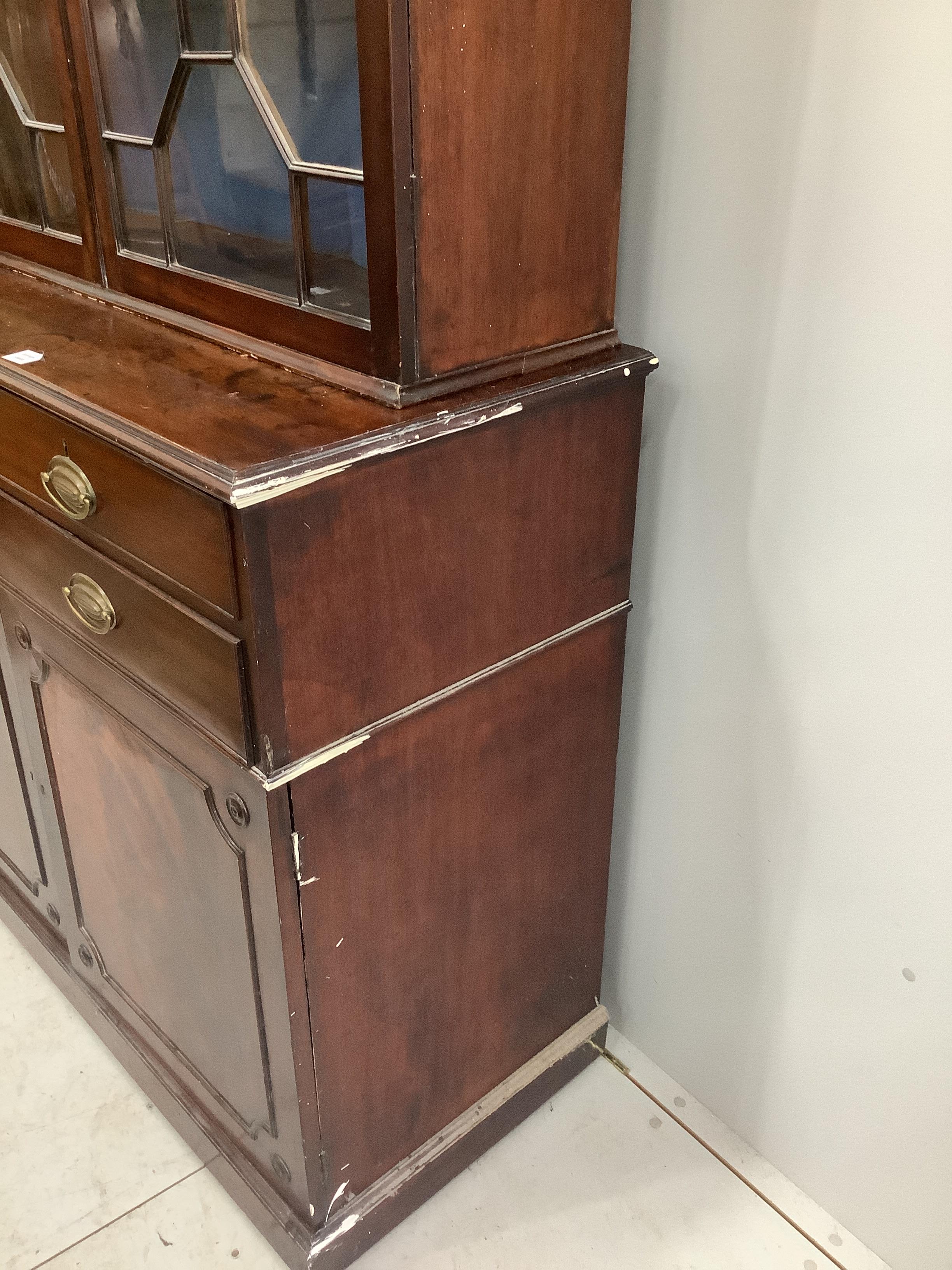 A George III mahogany bookcase cabinet, width 125cm, depth 53cm, height 242cm - Image 2 of 2