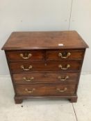 A small George III mahogany chest of five drawers, width 80cm, depth 45cm, height 81cm