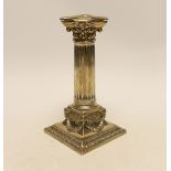 An Edwardian silver Corinthian column candlestick, by Martin, Hall & Co, Sheffield, 1903, 17.3cm,