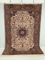 An Indian Bidjar ivory ground carpet, 298 x 198cm