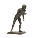 After The Antique, a bronze figure of an athlete, 26cm high
