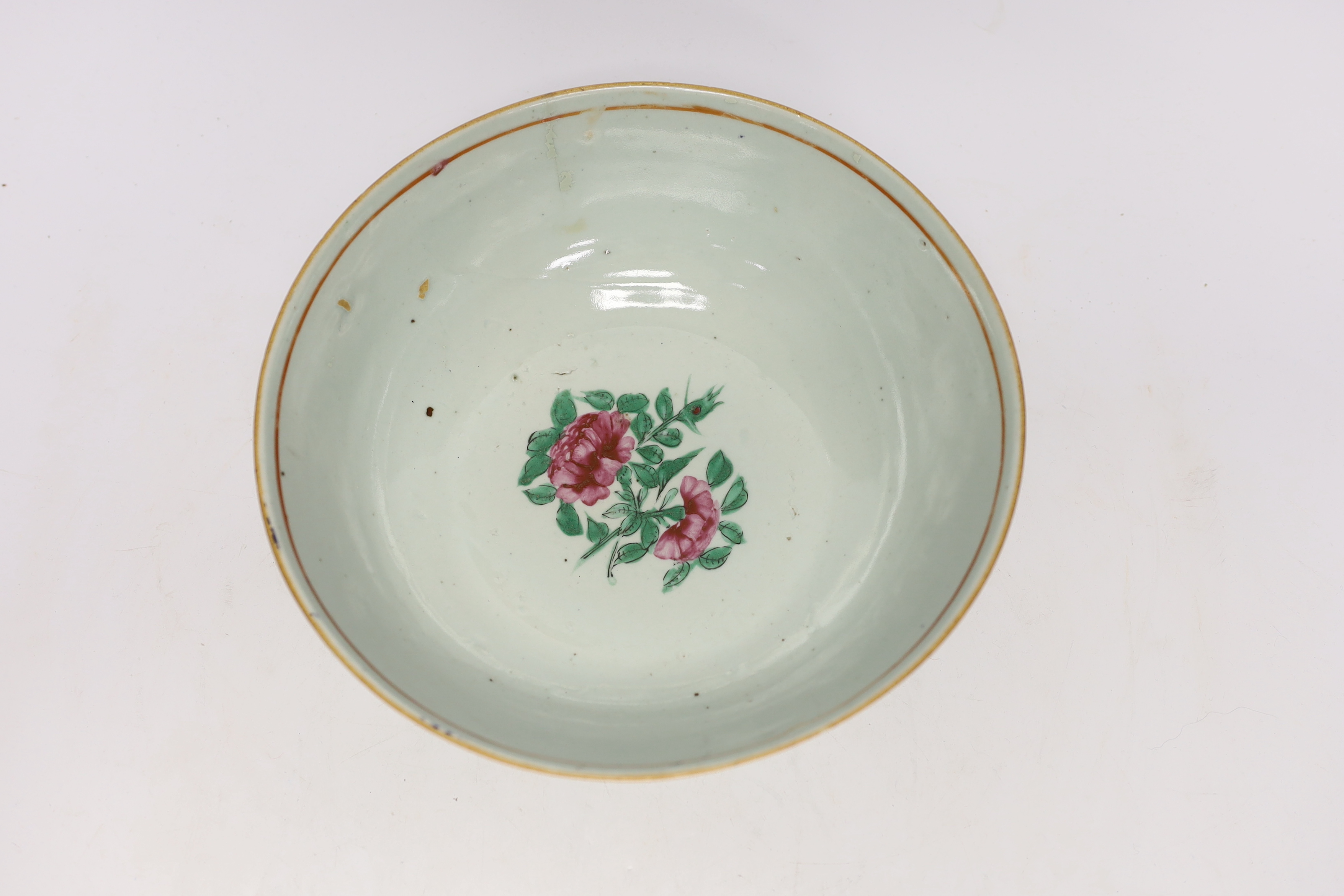 A large Chinese famille rose bowl, early 19th century, probably made for the Indian market, 26cm - Image 3 of 4