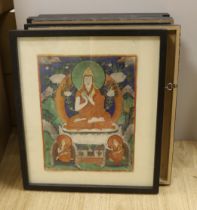 Tibetan School, set of six gouaches, Deities, 31 x 24cm