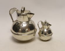 A late Victorian silver 'Guernsey' milk can, retailed by Roger of Guernsey, Chester, 1900, 15.5cm