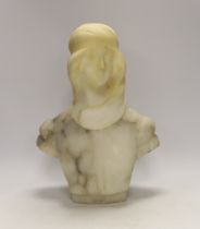 Guglielmo Pugi (1850-1915), an alabaster bust of a female, signed verso, 34cm high