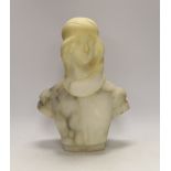 Guglielmo Pugi (1850-1915), an alabaster bust of a female, signed verso, 34cm high