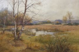 Charles Edward Wilson (1854-1941), watercolour, Landscape with birch trees, signed and dated 1889,