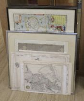 Collection of antique and later maps, mostly unframed to include, Persia & Arabia, publ. 1825, A & S