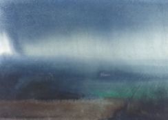 Bill Darrell (d.1990), watercolour, 'Rain', inscribed verso, 37 x 52cm