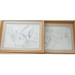 Timothy Hyman RA (b.1946), set of four charcoal sketches, Theatre scenes, one with label verso, 21 x