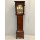 A George III mahogany eight day longcase clock, the brass dial marked Millard, Tewkesbury, height