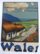 Pieter Irwin Brown (Dutch-Irish 1903-1988), colour lithograph, Wales, signed in the plate and