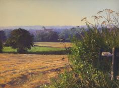 Stephen Hawkins (b.1964), oil on canvas, ‘Evening light’, unsigned, The Ashdown Gallery label verso,