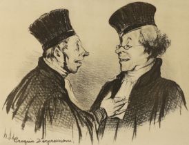 Honoré Daumier (French, 1808-1879), lithograph, ‘Croquis d'Expressions’, signed in pencil, 27 x