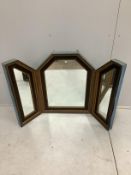 A Victorian style enclosed triple dressing table mirror, height 78cm