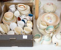 A collection of Susie Cooper ceramics and tablewares including tureens, an oval platter, cups and