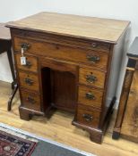 A George III mahogany kneehole desk, width 76cm, depth 51cm, height 84cm