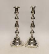 A pair of George V silver Sabbath candlesticks, by Rosenzweig, Taitelbaum & Co, London, circa
