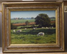 Stephen Hawkins (b. 1964), oil on canvas, ‘Peaceful pastures near Wineham’, signed, The Ashdown