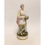 An early 19th century Paris porcelain figure impressed 'Uranie', 28cm high