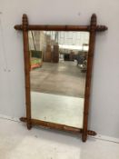 A late 19th / early 20th century French simulated bamboo rectangular wall mirror, width 90cm, height