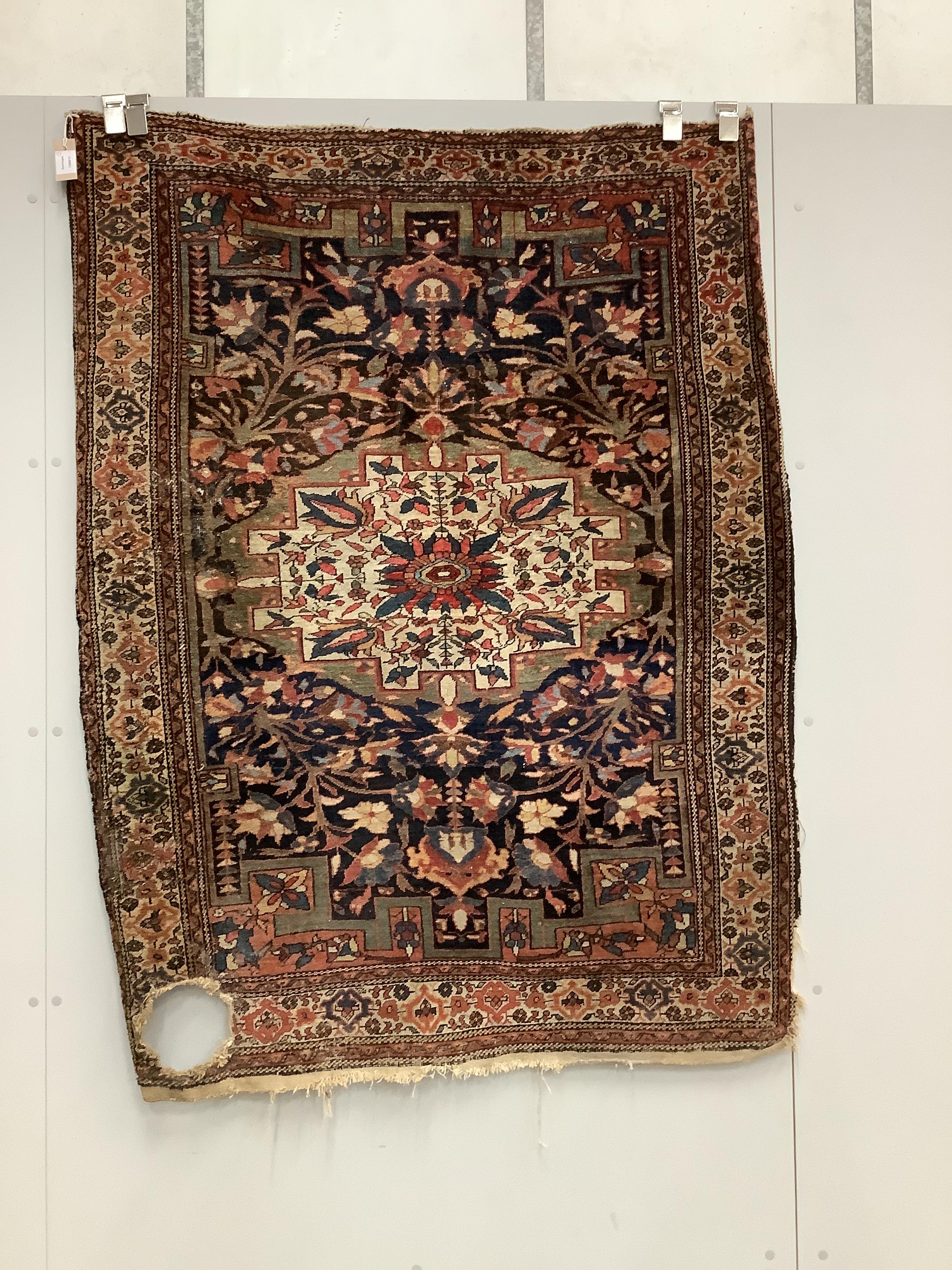 Two Tabriz blue ground rugs, larger 190 x 124cm - Image 3 of 4