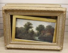 19th century, four oils on canvas, Landscapes, two signed S. Thompson, one signed J. Scott, 26 x