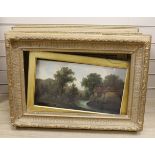 19th century, four oils on canvas, Landscapes, two signed S. Thompson, one signed J. Scott, 26 x