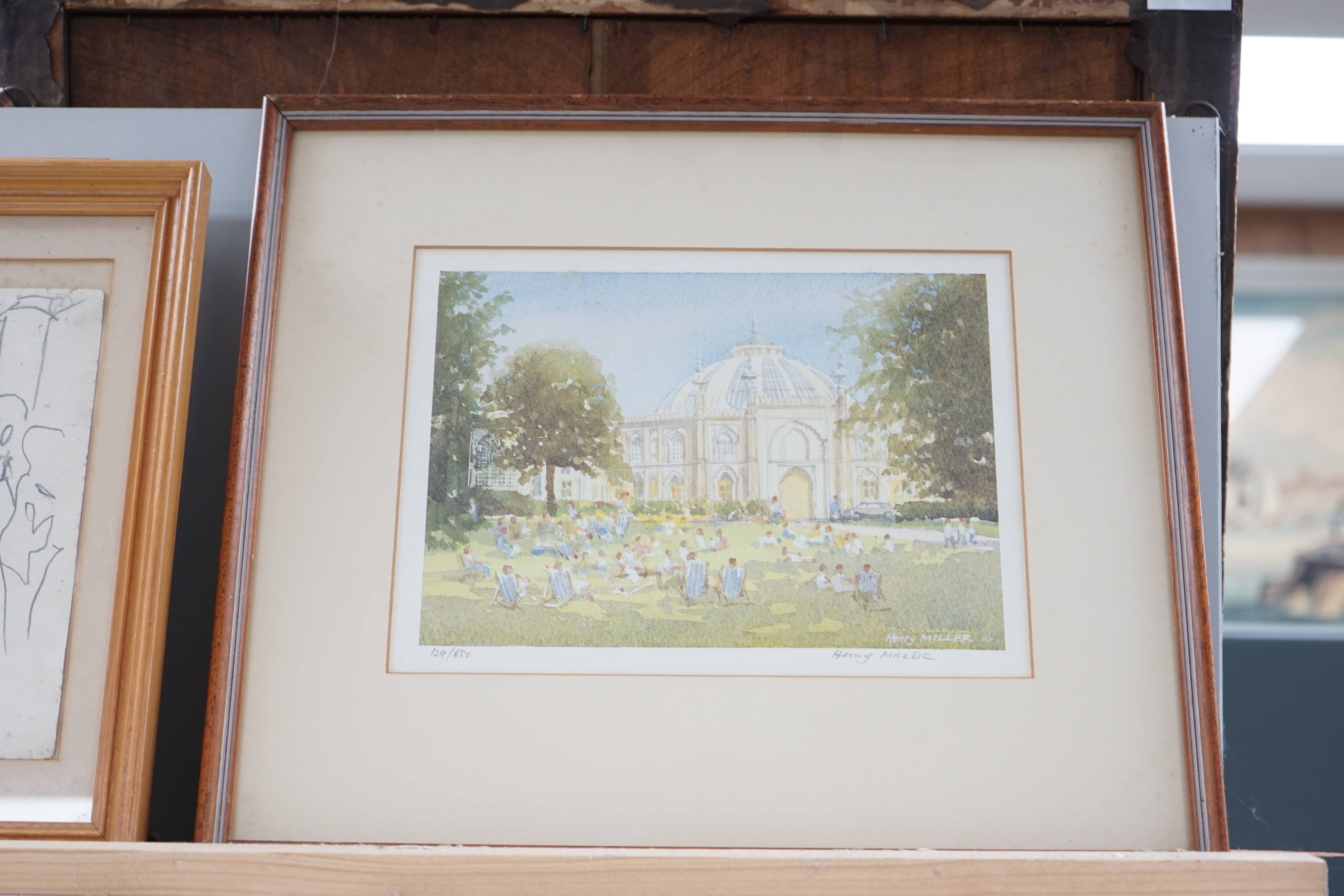 Henry Miller, colour print, The Dome, Brighton, signed in pencil, limited edition 129/850, details - Image 2 of 3