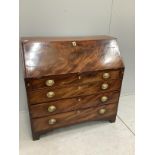 A George III mahogany bureau, width 106cm, depth 52cm, height 105cm CITES Submission reference