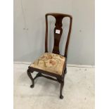 A Queen Anne style walnut child's chair, width 35cm, depth 36cm, height 66cm