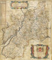 Richard Blome (1635-1705), hand coloured map of Gloucestershire, 34 x 29cm